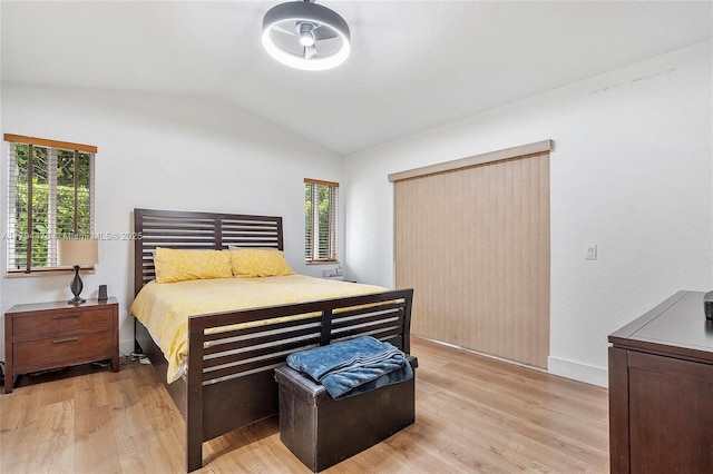 1371 Canary Island Dr, Weston, FL 33327 - bedroom featuring baseboards, lofted ceiling, and light wood finished floors