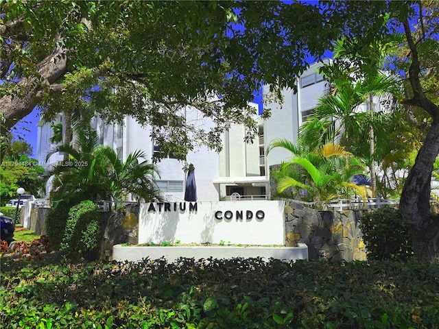 view of community sign