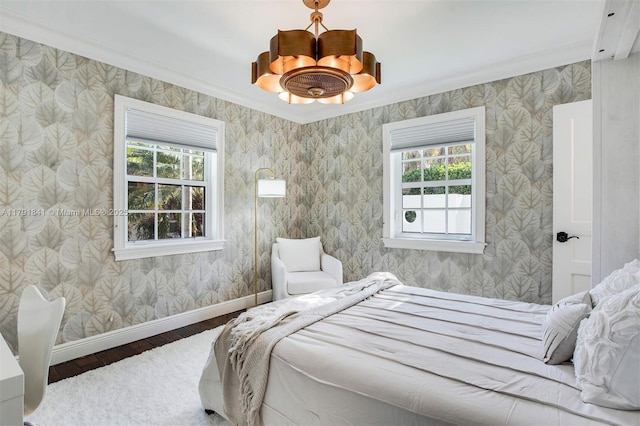 1161 Sunset Dr, Coral Gables, FL 33143 - bedroom with wood finished floors, baseboards, and ornamental molding