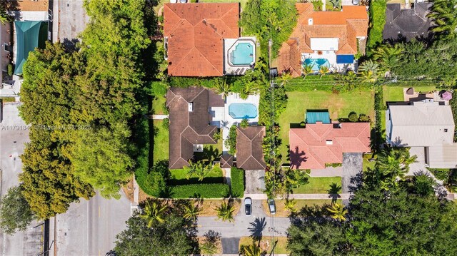 1161 Sunset Dr, Coral Gables, FL 33143 - aerial perspective of suburban area featuring a pool area