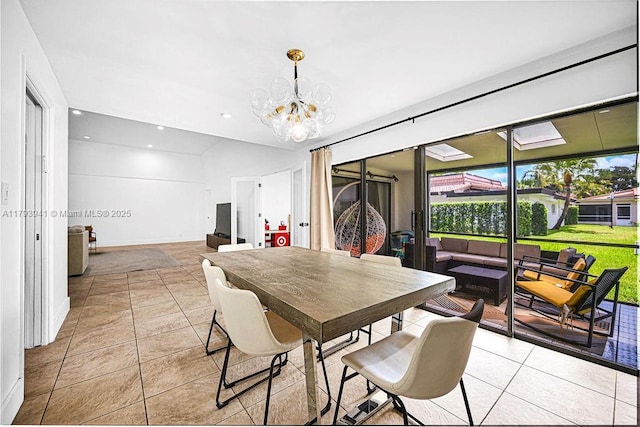 3501 Keyser Ave Unit 43, Hollywood, FL 33021 - tiled dining space featuring recessed lighting, baseboards, a chandelier, and a wealth of natural light