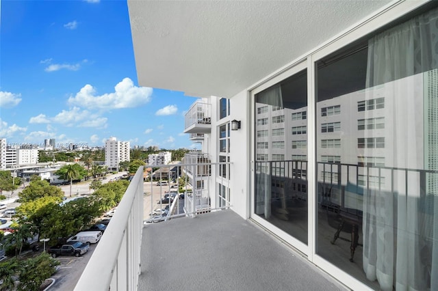 balcony with a view of city