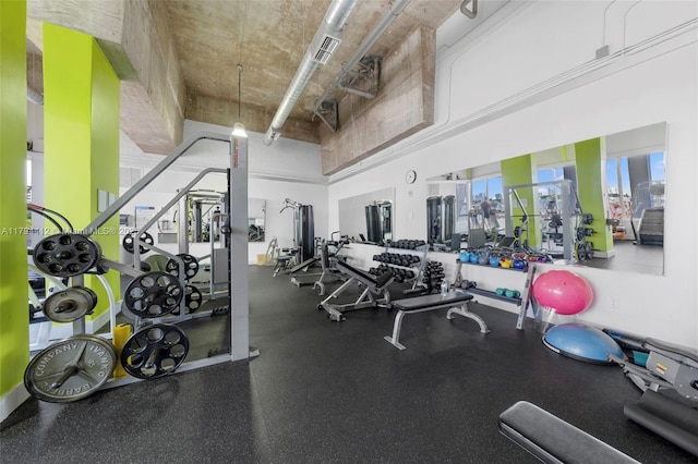 exercise room with visible vents