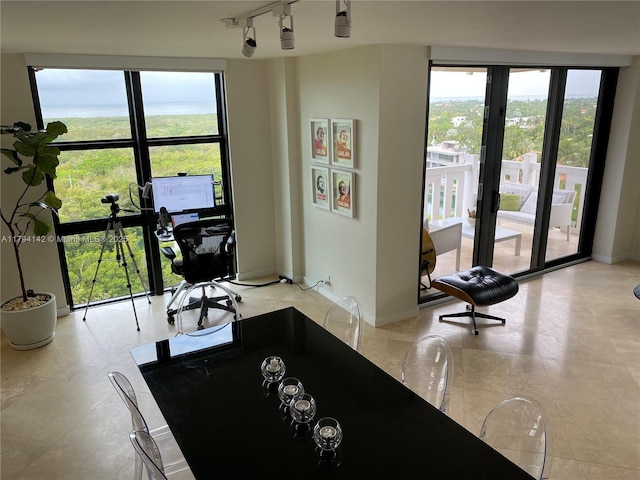 1121 Crandon Blvd Unit D902, Key Biscayne, FL 33149 - home office featuring rail lighting and baseboards