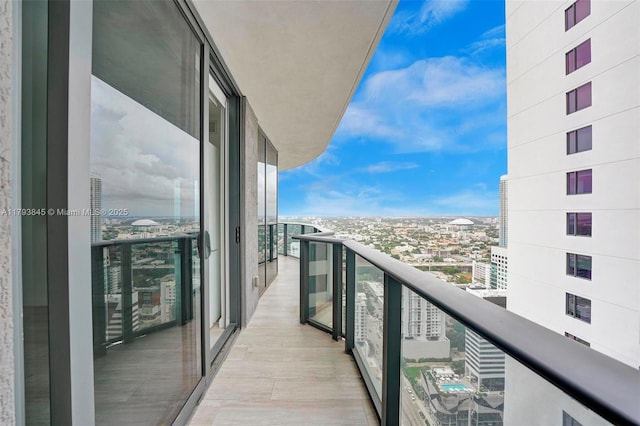 balcony featuring a city view