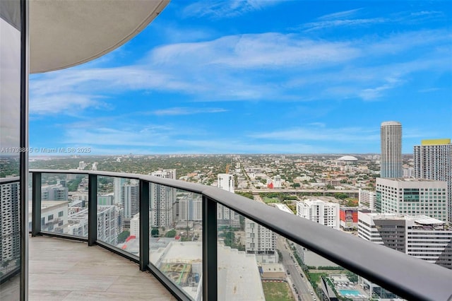 balcony featuring a city view