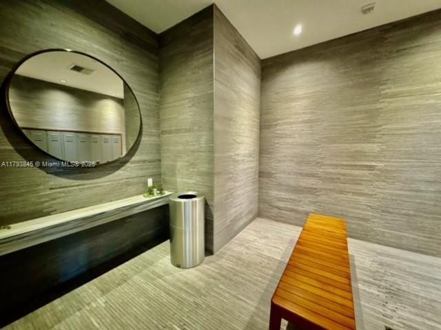 bathroom featuring a sauna