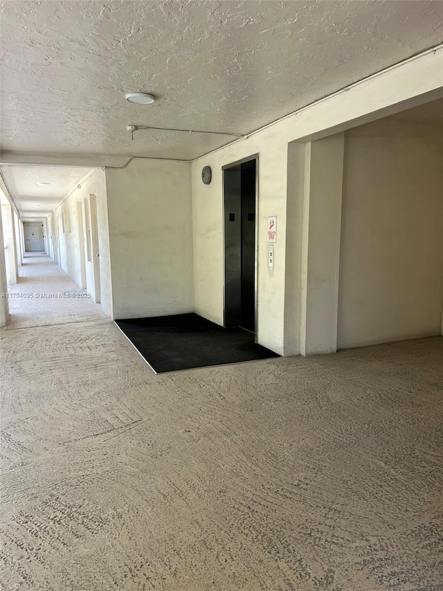 interior space with elevator
