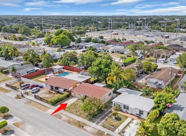 bird's eye view featuring a residential view