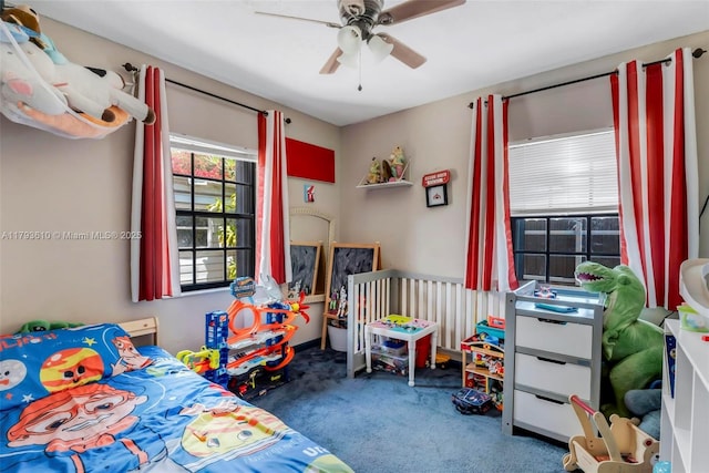 9341 Marine Dr, Cutler Bay, FL 33189 - carpeted bedroom with ceiling fan