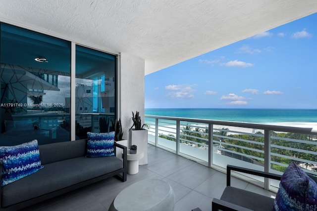 3801 Collins Ave Unit 703, Miami Beach, FL 33140 - balcony featuring a water view and a view of the beach