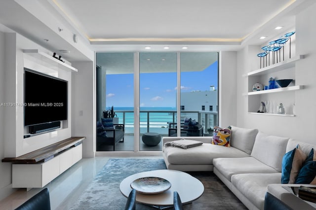 3801 Collins Ave Unit 703, Miami Beach, FL 33140 - living area featuring recessed lighting and expansive windows