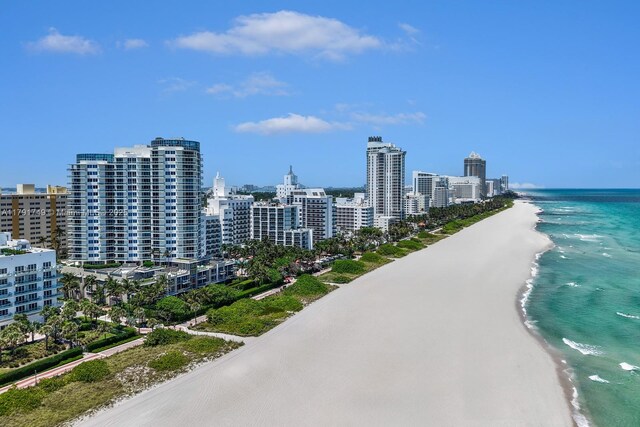 3801 Collins Ave Unit 703, Miami Beach, FL 33140 - bird's eye view with a view of the beach, a city view, and a water view