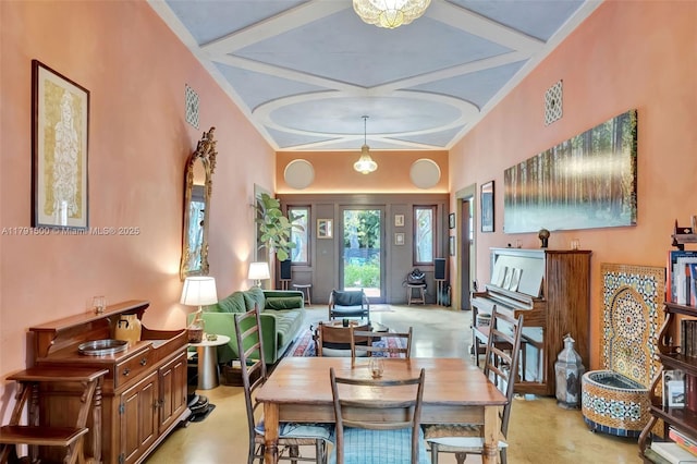2760 Kirk St, Coconut Grove, FL 33133 - dining space with light carpet and coffered ceiling