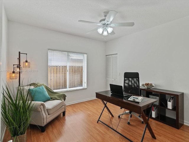1230 SW 102nd Ave, Pembroke Pines, FL 33025 - office space with light wood-style floors, a ceiling fan, and baseboards