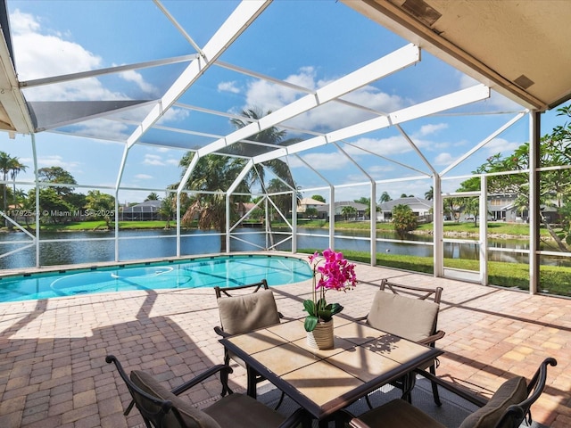 1230 SW 102nd Ave, Pembroke Pines, FL 33025 - outdoor pool with a patio, a water view, and glass enclosure