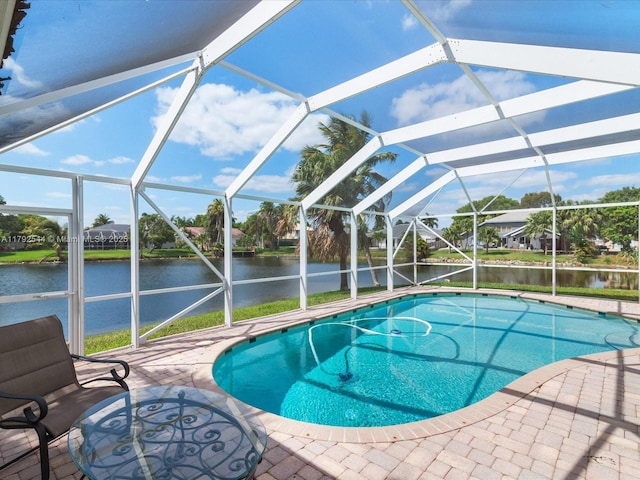 1230 SW 102nd Ave, Pembroke Pines, FL 33025 - outdoor pool with a lanai, a water view, and a patio area