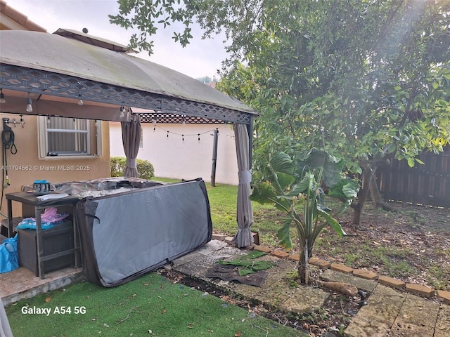 20401 SW 1st St, Pembroke Pines, FL 33029 - view of yard with a gazebo and fence
