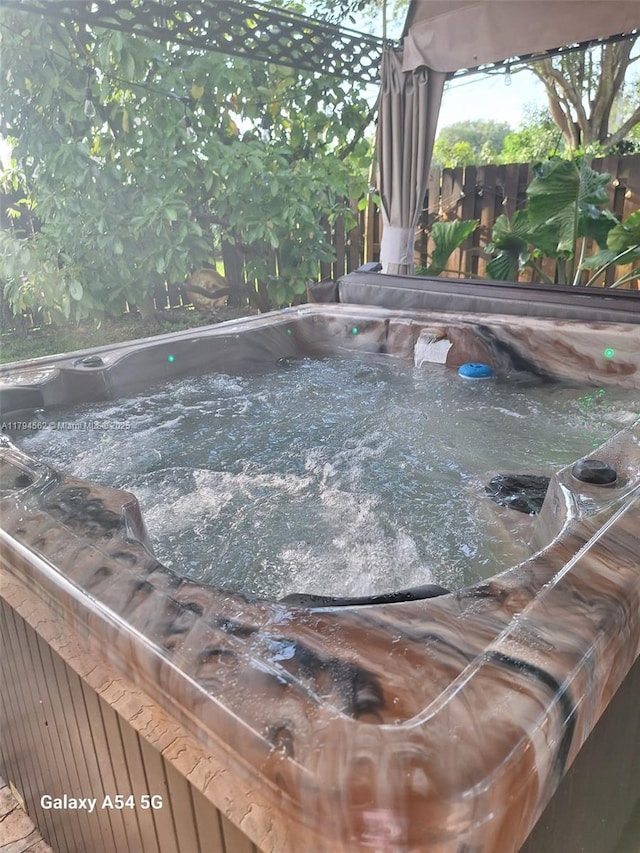 20401 SW 1st St, Pembroke Pines, FL 33029 - details featuring fence and a jacuzzi