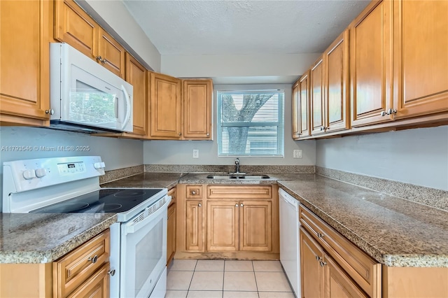 6437 Custer St, Hollywood, FL 33024 - kitchen featuring white appliances, light tile patterned floors, and a sink