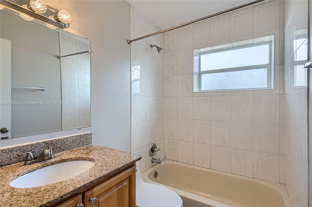 6437 Custer St, Hollywood, FL 33024 - bathroom featuring toilet, shower / bathing tub combination, and vanity