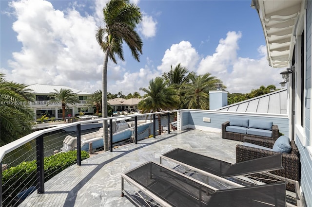 view of patio with a balcony