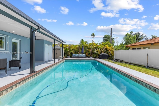 6690 Miramar Pkwy, Miramar, FL 33023 - view of swimming pool featuring a fenced backyard and a patio