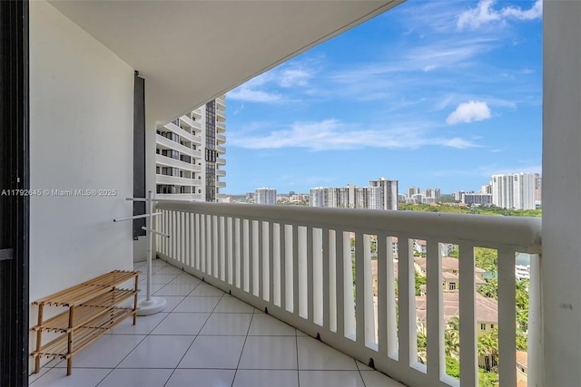 balcony featuring a city view