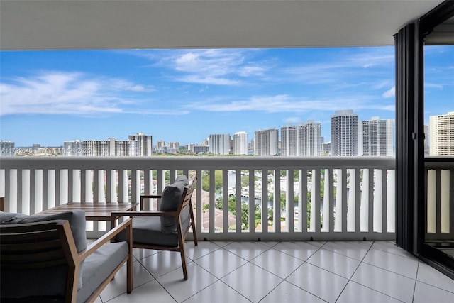 balcony with a view of city