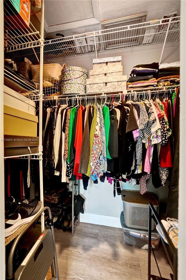 spacious closet featuring wood finished floors