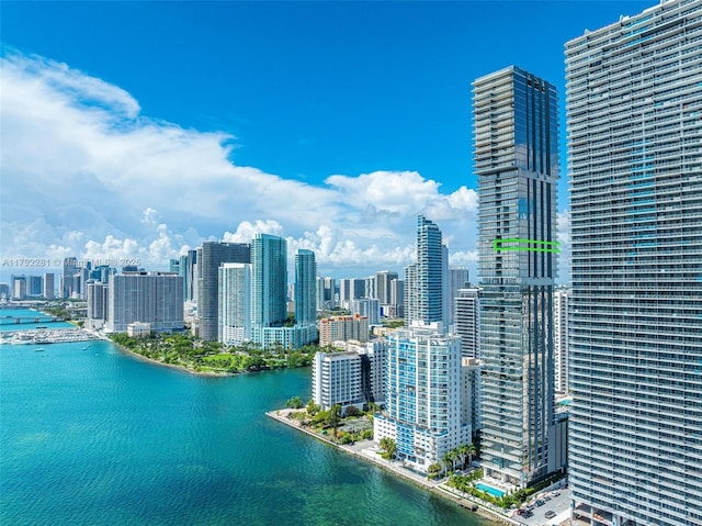 view of city featuring a water view