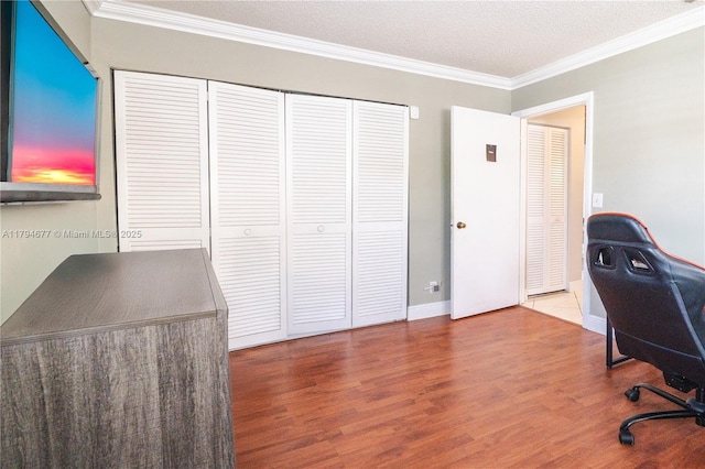 7354 NW 49th Ct, Lauderhill, FL 33319 - office area with crown molding, baseboards, and wood finished floors