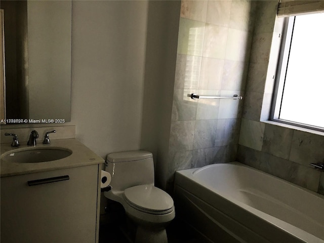 1050 Brickell Ave Unit 1602, Miami, FL 33131 - full bath featuring vanity, a washtub, and toilet