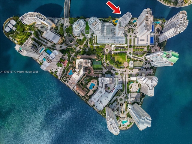 701 Brickell Key Blvd Unit 1812, Miami, FL 33131 - birds eye view of property with a water view
