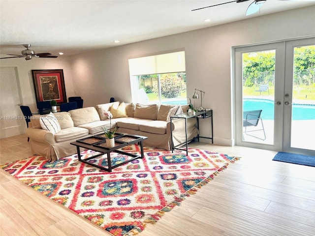 10861 SW 126th St, Miami, FL 33176 - living room with a healthy amount of sunlight, ceiling fan, and recessed lighting