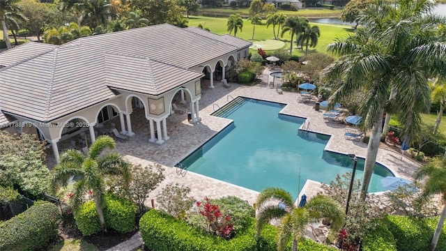 4629 Mariners Cove Dr, Wellington, FL 33449 - community pool featuring a patio area and golf course view