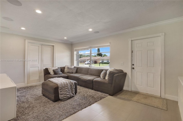 11450 NW 45th Pl, Sunrise, FL 33323 - living room with recessed lighting, baseboards, and crown molding