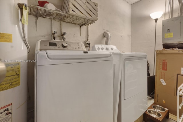 11450 NW 45th Pl, Sunrise, FL 33323 - laundry area with laundry area, water heater, electric panel, and washing machine and clothes dryer