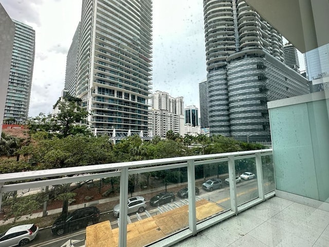balcony with a city view