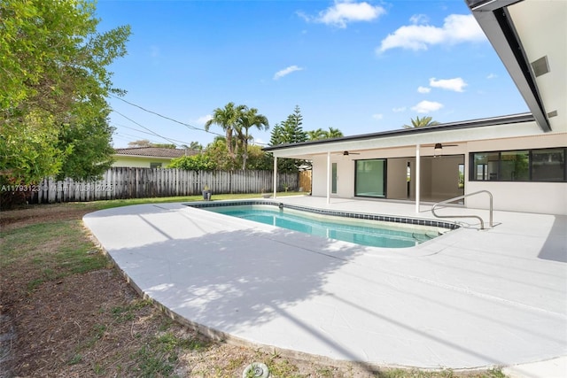 3420 NE 26th Ave, Lighthouse Point, FL 33064 - view of pool with a ceiling fan and a patio area