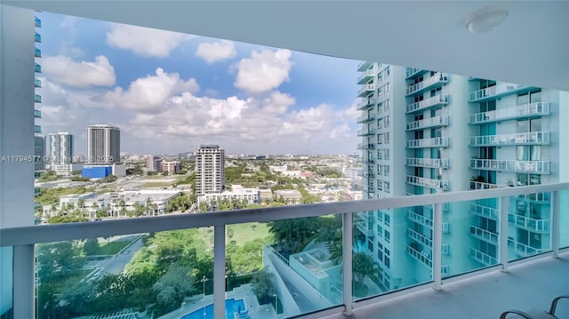 balcony with a city view