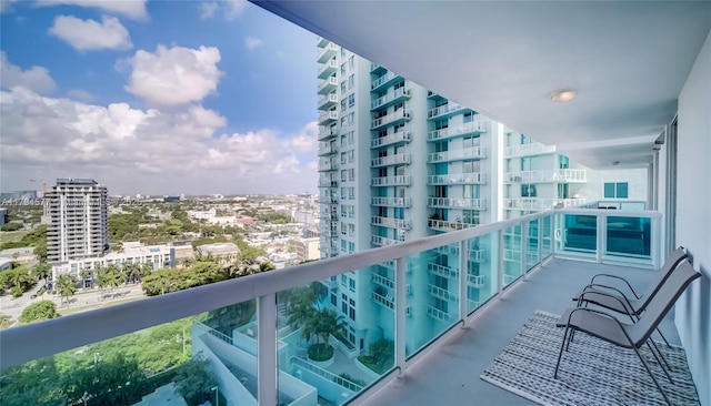 balcony with a view of city