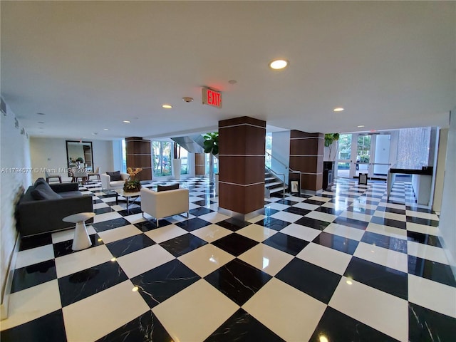 common area with stairway