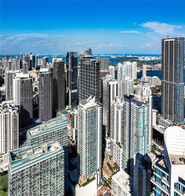view of city with a water view