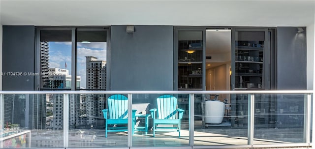 balcony with a city view