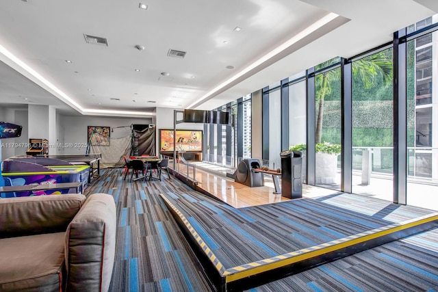 building lobby with visible vents