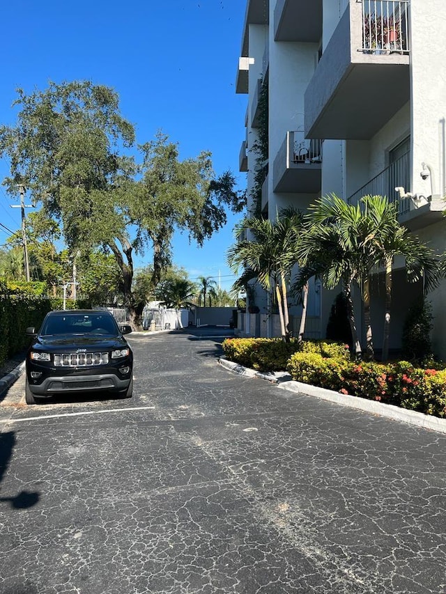 view of street with curbs