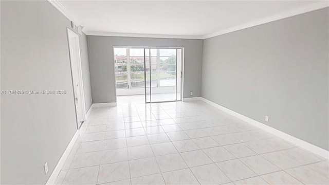 9900 Sunrise Lakes Blvd Unit 309, Sunrise, FL 33322 - empty room featuring crown molding, light tile patterned floors, and baseboards