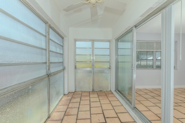 3710 Harrison St Unit 1, Hollywood, FL 33021 - unfurnished sunroom with a ceiling fan