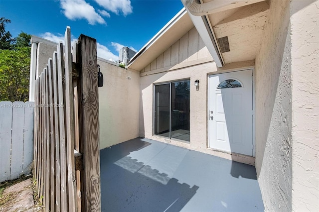 5411 SW 43rd Ter, Dania Beach, FL 33314 - property entrance featuring stucco siding